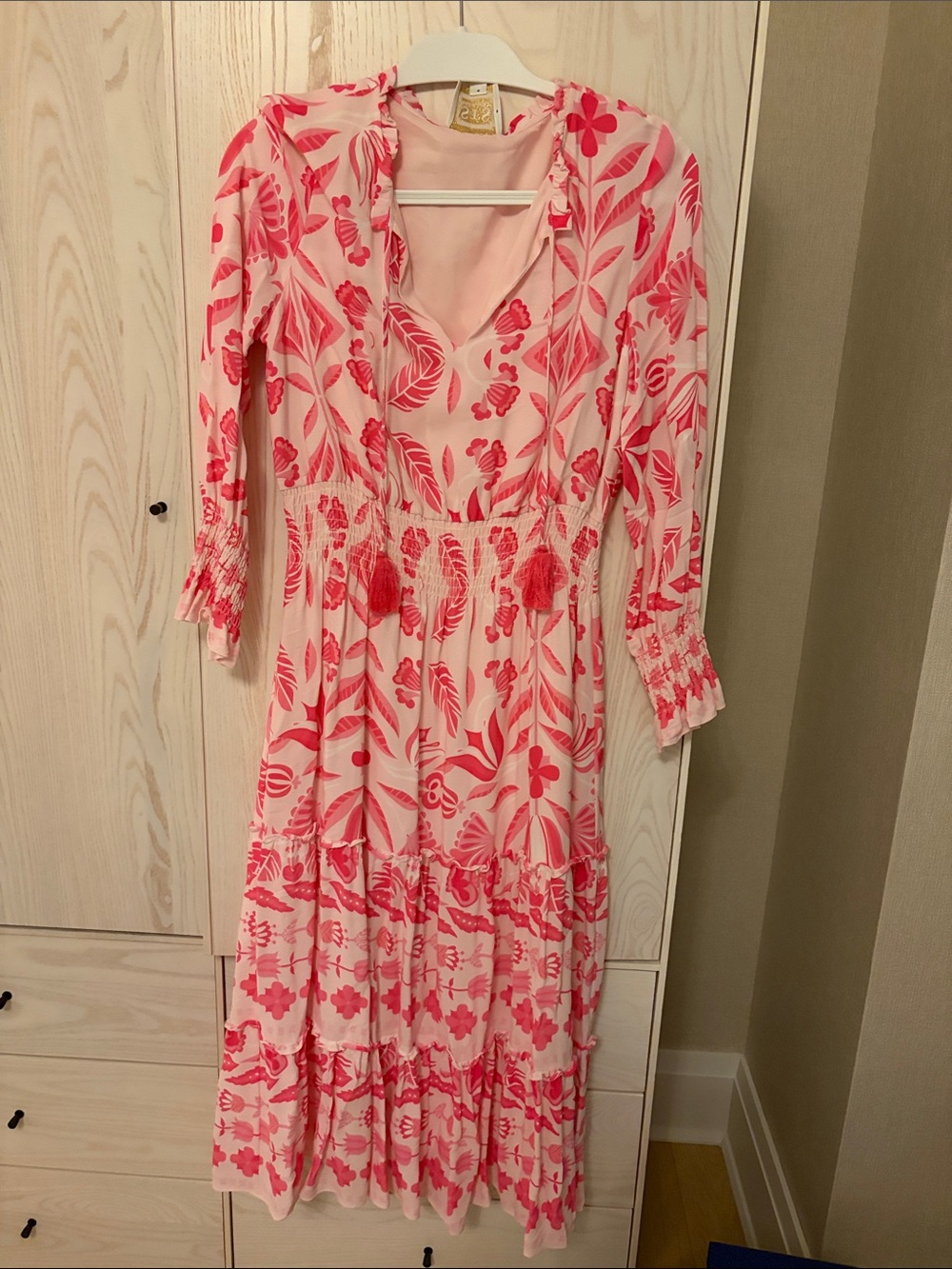 Sail to Sable Pink Floral Midi Dress